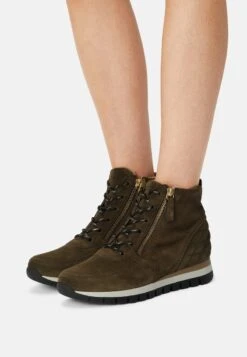 Gabor Comfort Schnürstiefelette - Oliv/gold