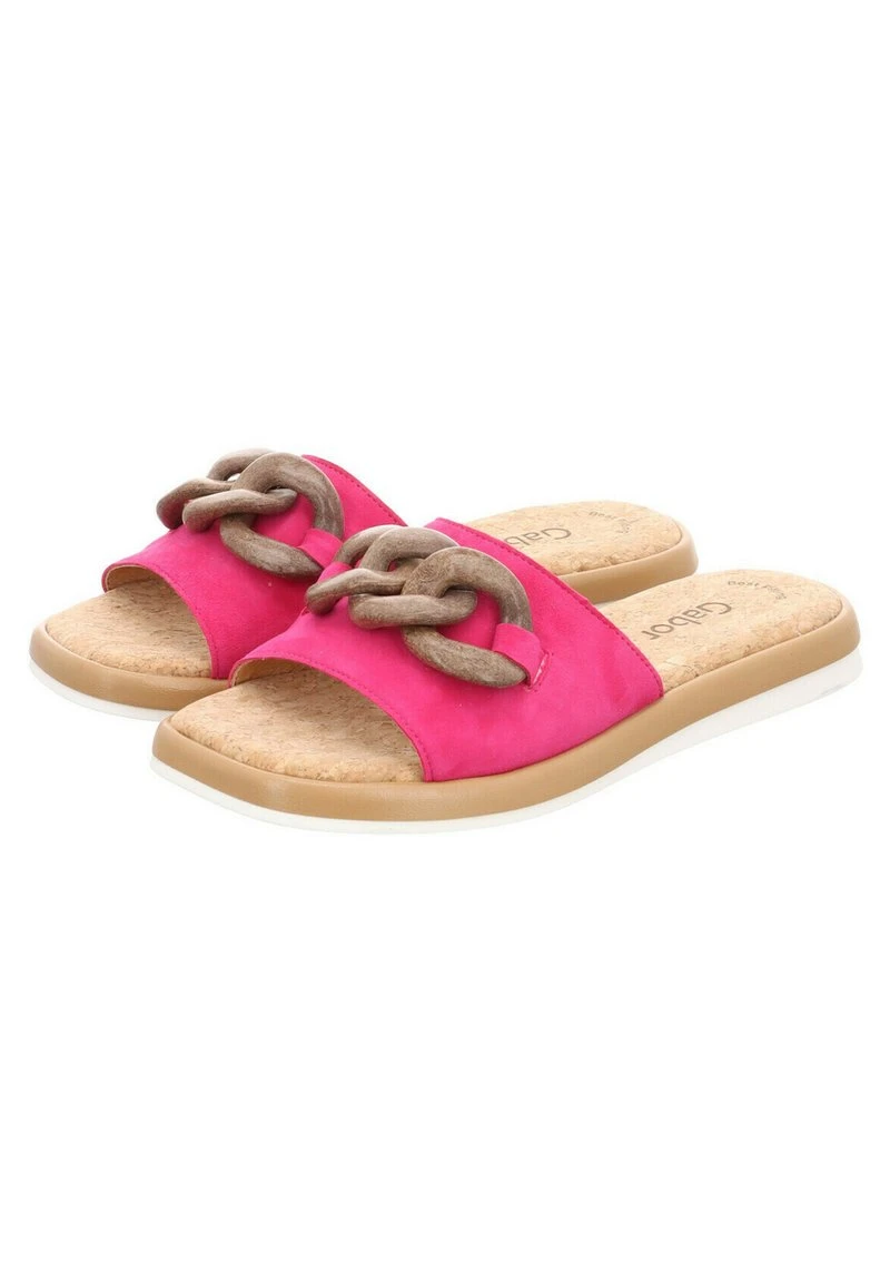 Gabor Pantolette Flach - Pink/kork Holz 2 Gabor Pantolette Flach - Pink/kork Holz – Bild 2