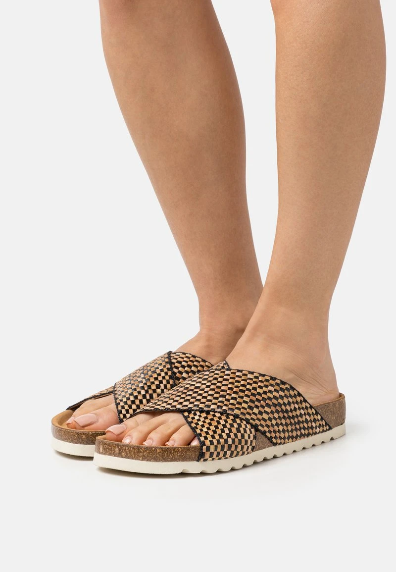 Gabor Pantolette Flach - Natur/schwarz 1 Gabor Pantolette Flach - Natur/schwarz